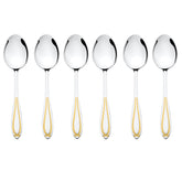 FnS Classic 24 Karat Gold Plated Stainless Steel Baby Spoon (Set of 6) for Home, Dining and Kitchen